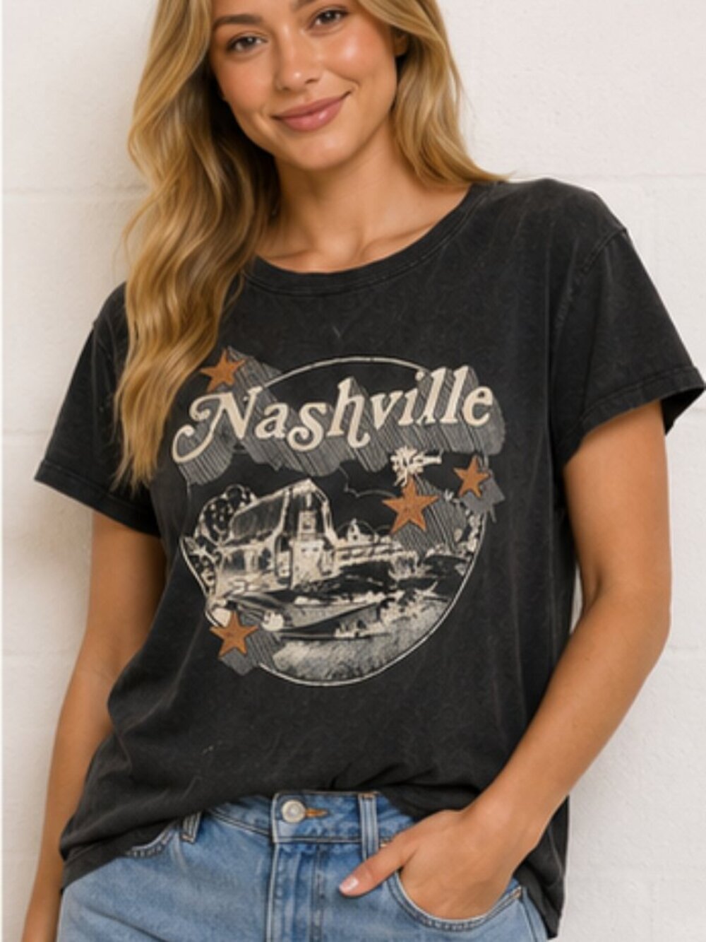 Altar’d state Nashville graphic grey shirt xsmall